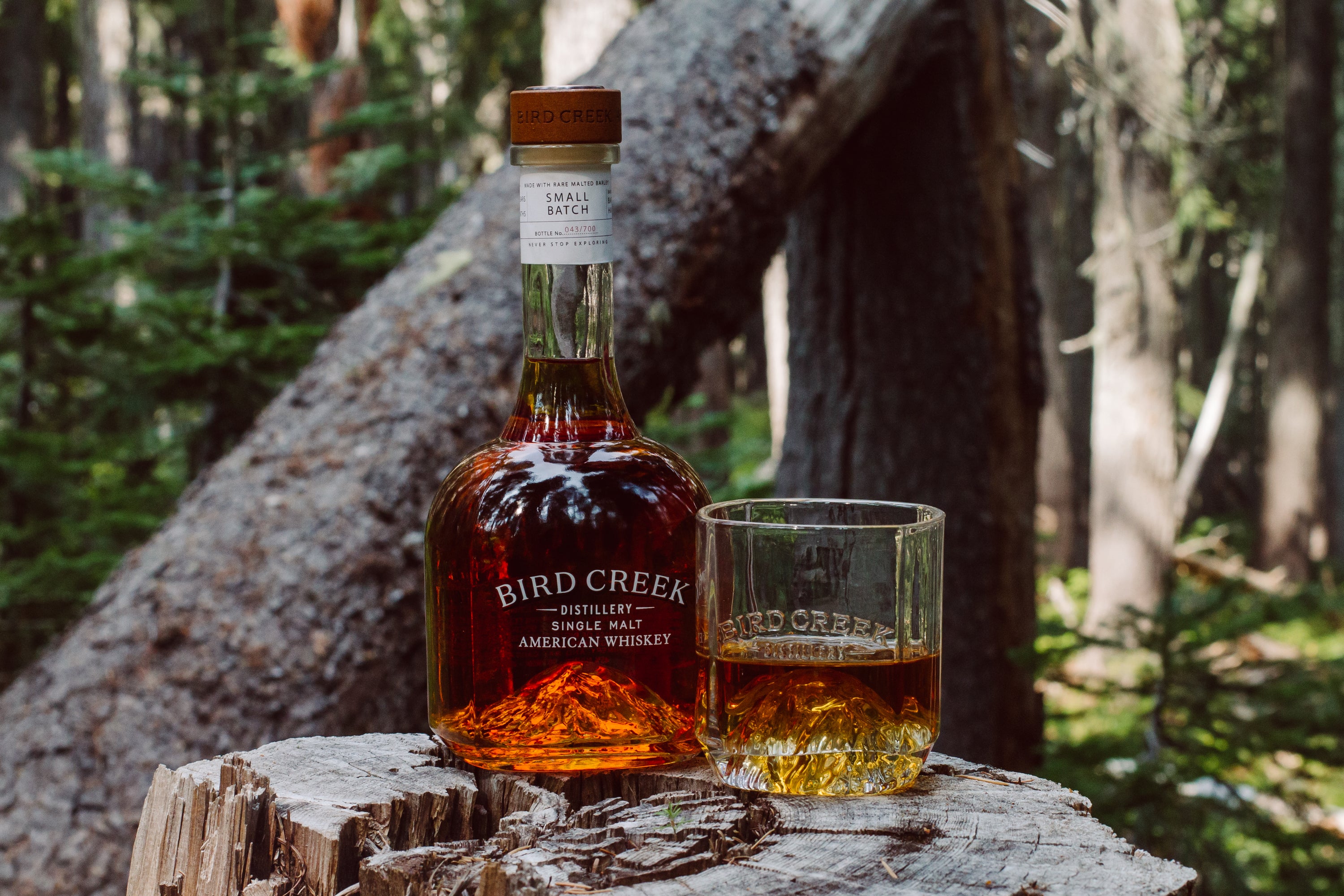 Bird Creek Whiskey - Bottle & Tumbler