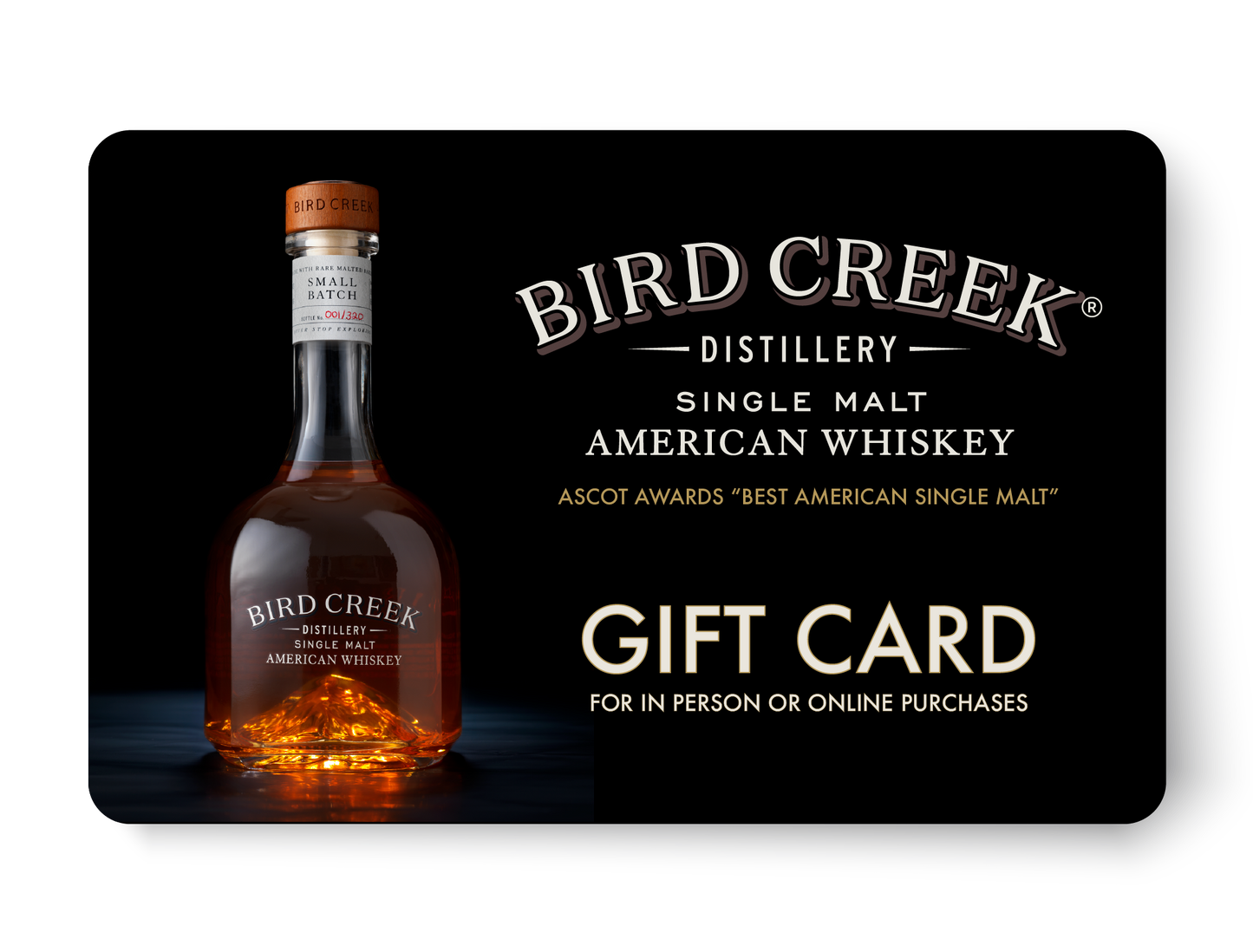 Bird Creek Whiskey - Gift Card