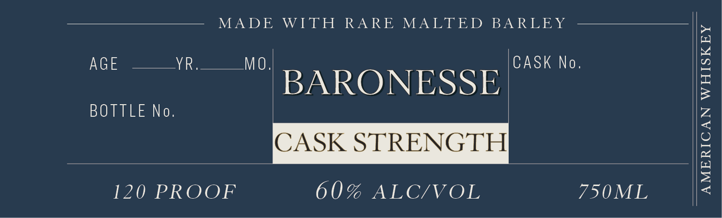 Bird Creek Whiskey - Neck Label - Cask Strength - Baronesse